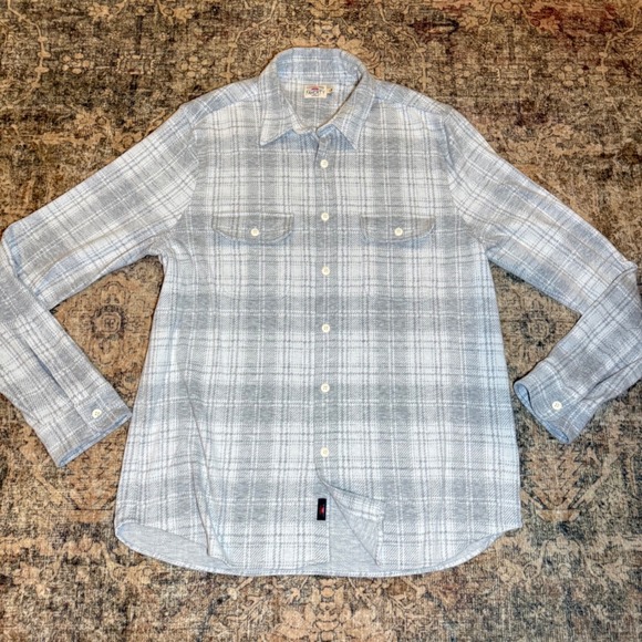 Faherty Other - Faherty Brand Mens Faherty Legend Sweater Shirt Large Grey White Plaid size L